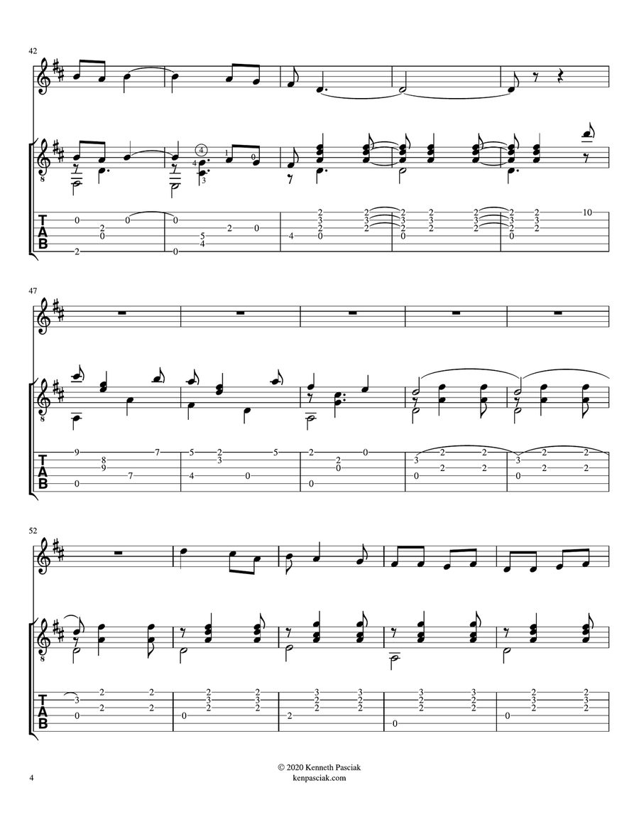 Luna d'estate (for Flute or Violin and Guitar) Flute scores gallery preview page 6