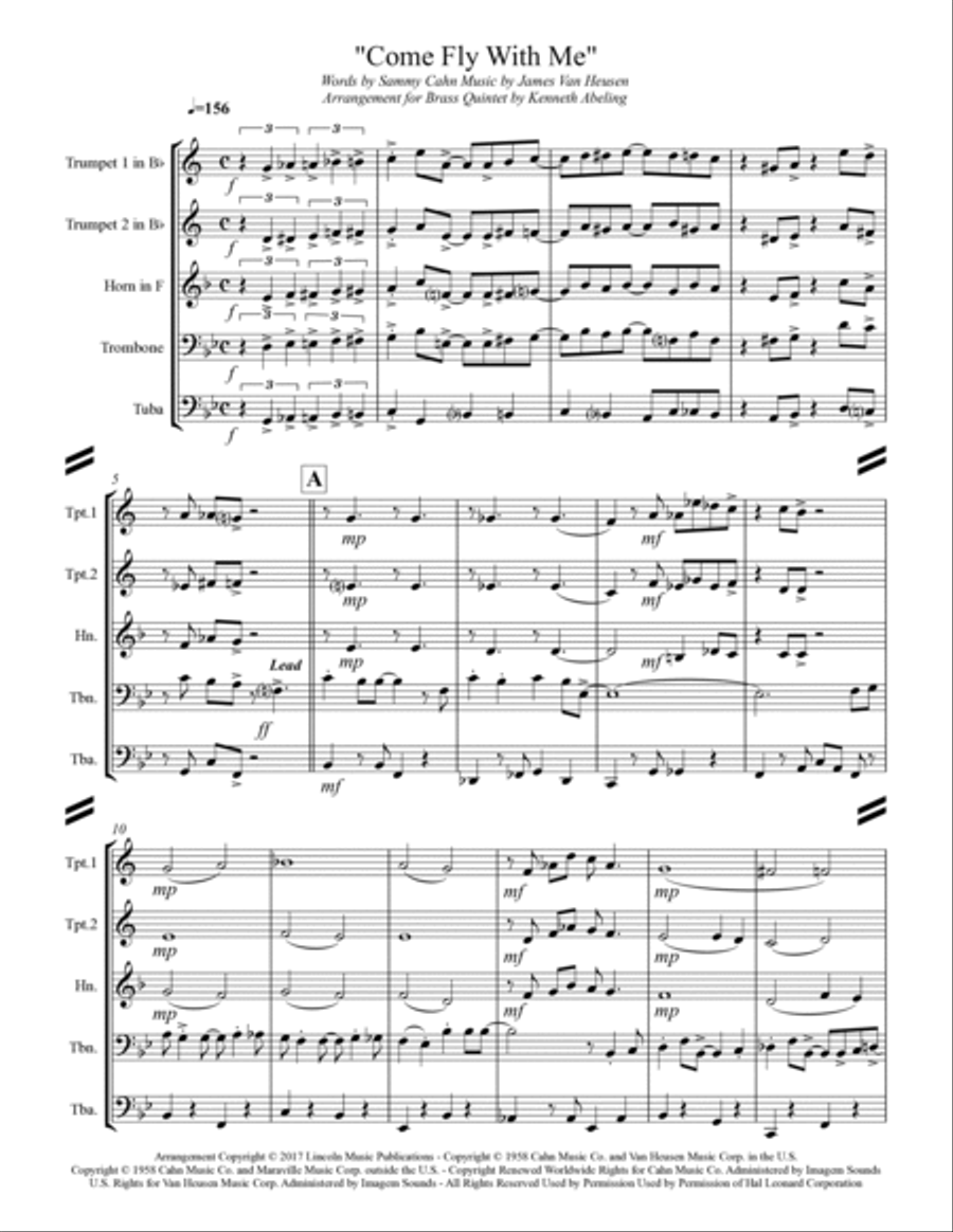 Come Fly With Me Horn scores gallery preview page 2
