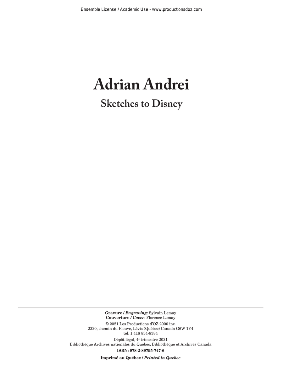 Sketches to Disney Guitar Ensemble scores gallery preview page 1