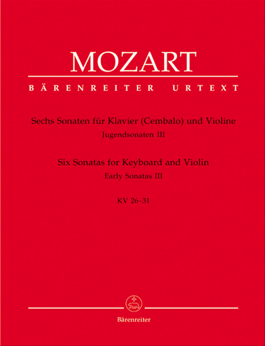Six Sonatas for Piano (Harpsichord) and Violin KV 26-31 Violin Solo scores gallery preview page 1