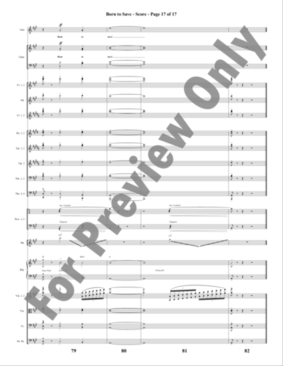 Born to Save - Orchestration Choir scores gallery preview page 18