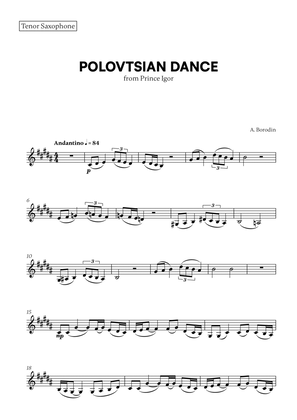 Polovtsian Dance (from Prince Igor) (for Tenor Saxophone)