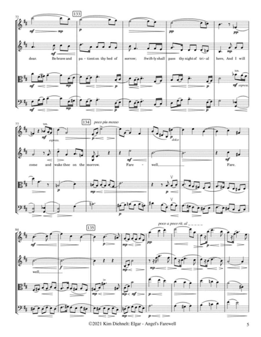 Elgar: Angel’s Farewell (Arr. Diehnelt, for String Quartet) image number null