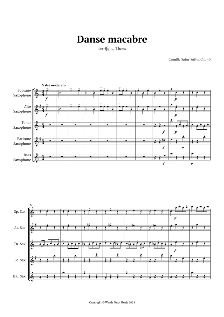 Danse Macabre by Camille Saint-Saens for Saxophone Ensemble image number null