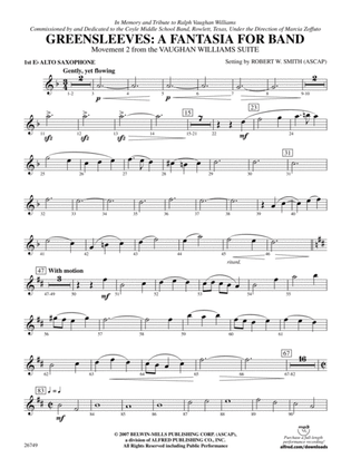 Greensleeves: A Fantasia for Band: E-flat Alto Saxophone