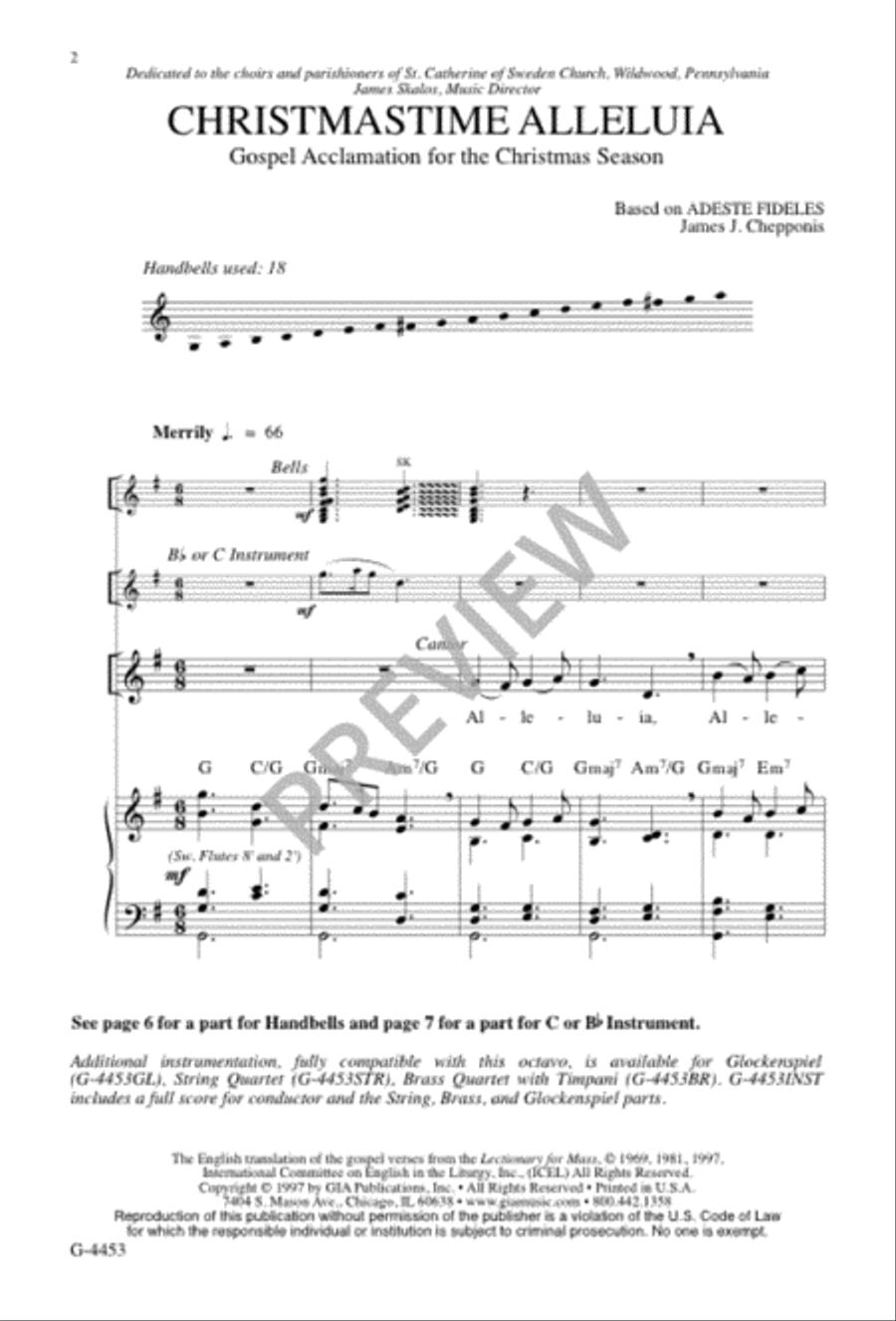 Christmastime Alleluia 4-Part scores gallery preview page 2