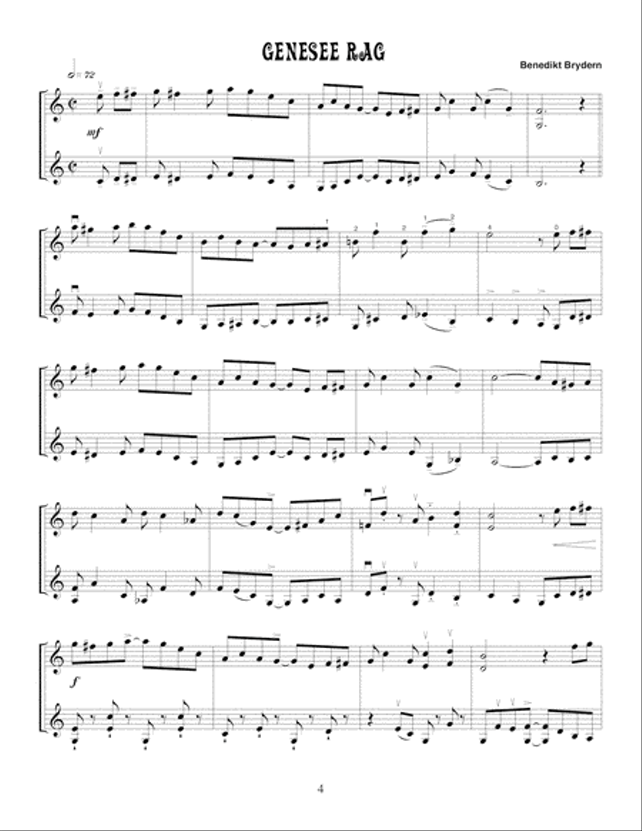 Ragtimes for Two Violins Violin Solo scores gallery preview page 5
