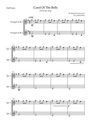 Carol Of The Bells (Christmas Song) for Trumpet in Bb Duo.