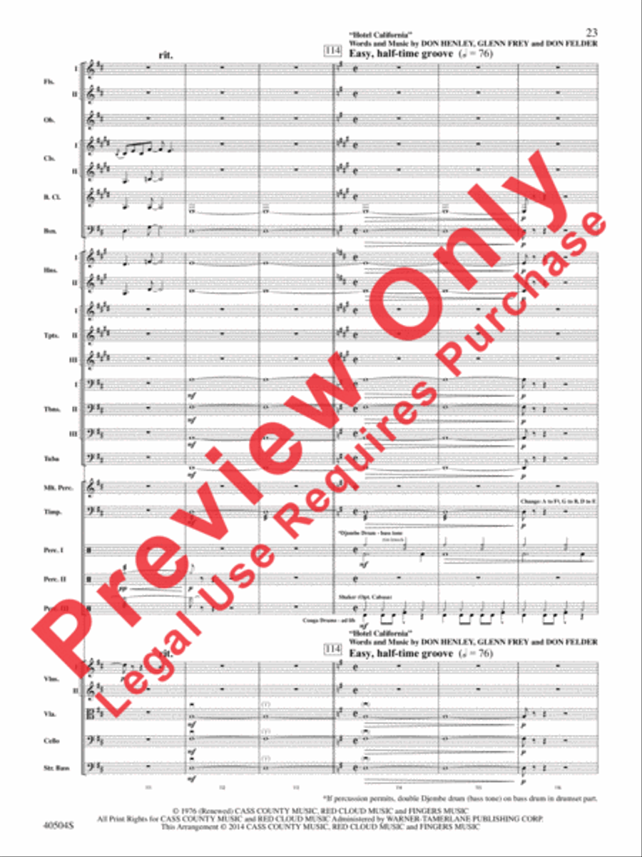 The Eagles on Tour The Eagles on Tour Full Orchestra scores gallery preview page 24