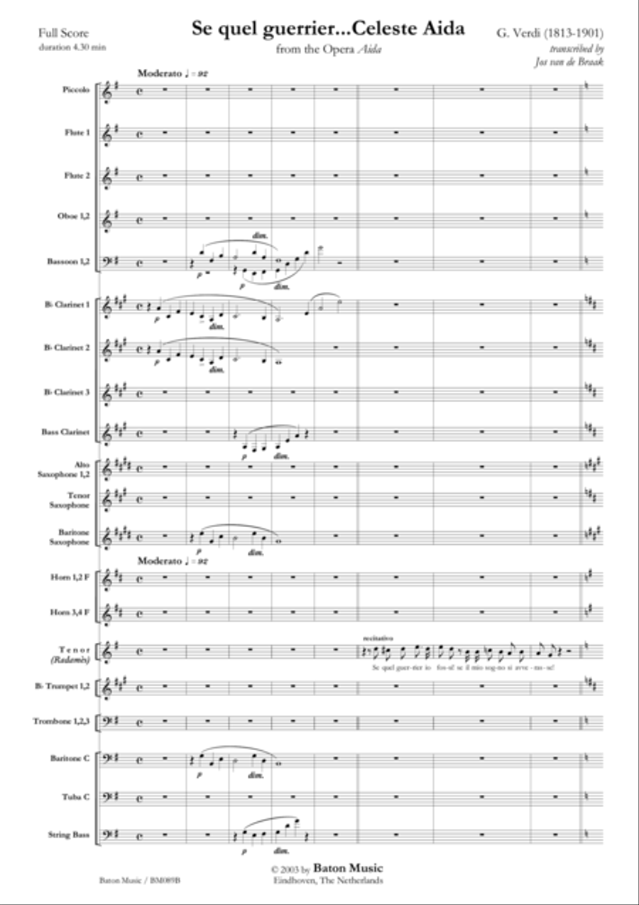 Se quel guerrier....Celeste Aida Concert Band scores gallery preview page 2
