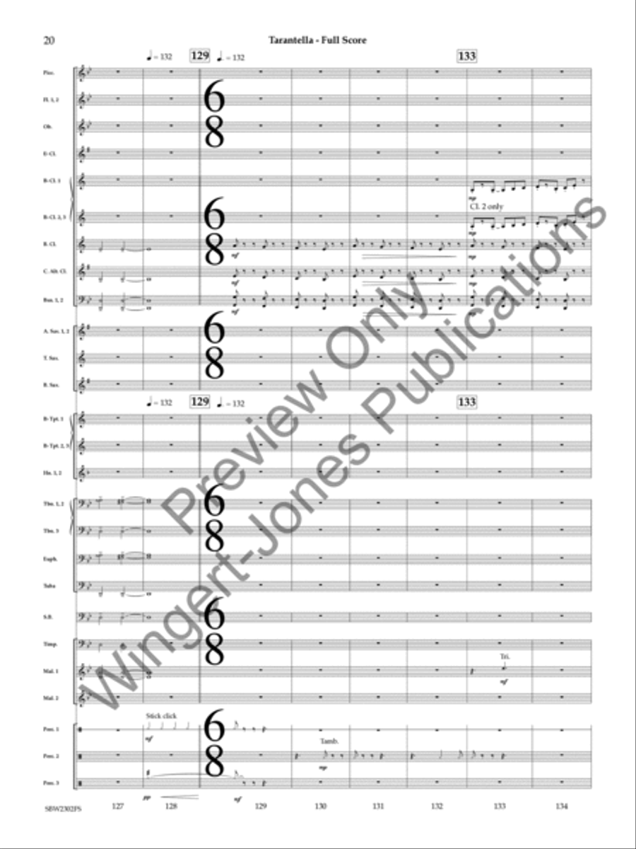 Tarantella Concert Band scores gallery preview page 21