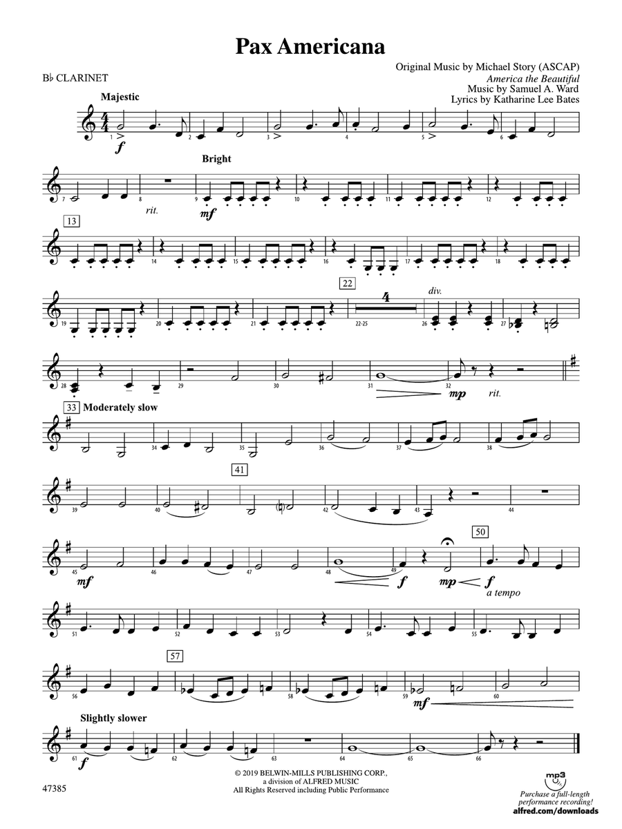 Pax Americana: 1st B-flat Clarinet