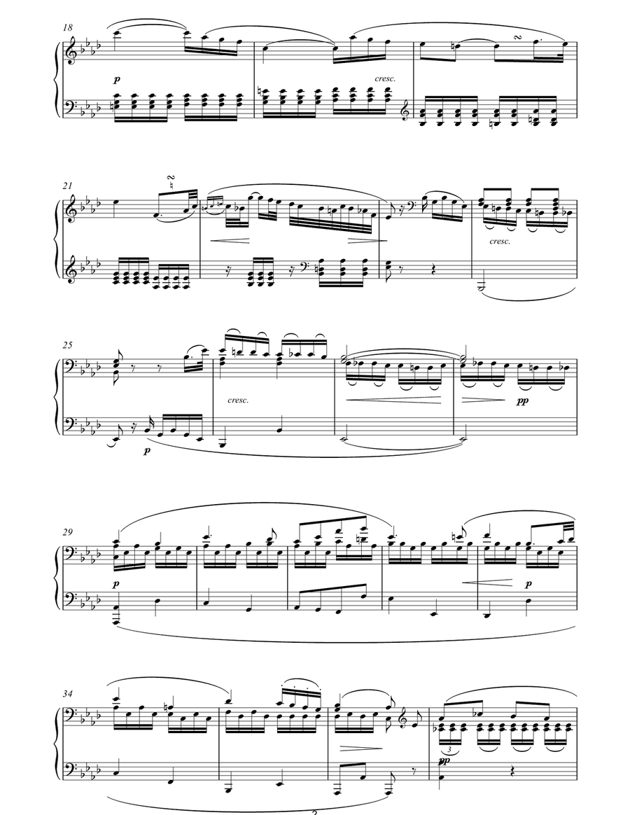 Adagio Cantabile from Sonate Pathetique Op 13 Piano Solo scores gallery preview page 2