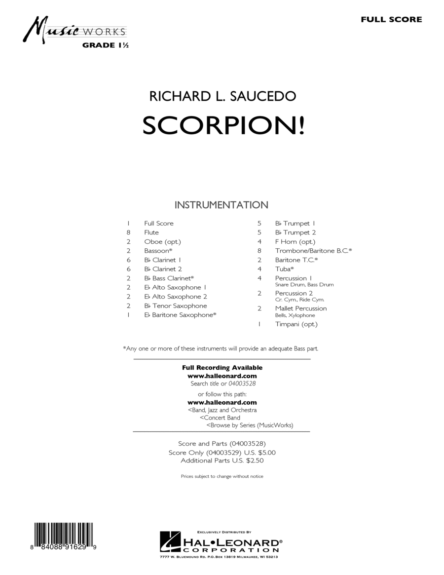 Scorpion! - Conductor Score (Full Score)