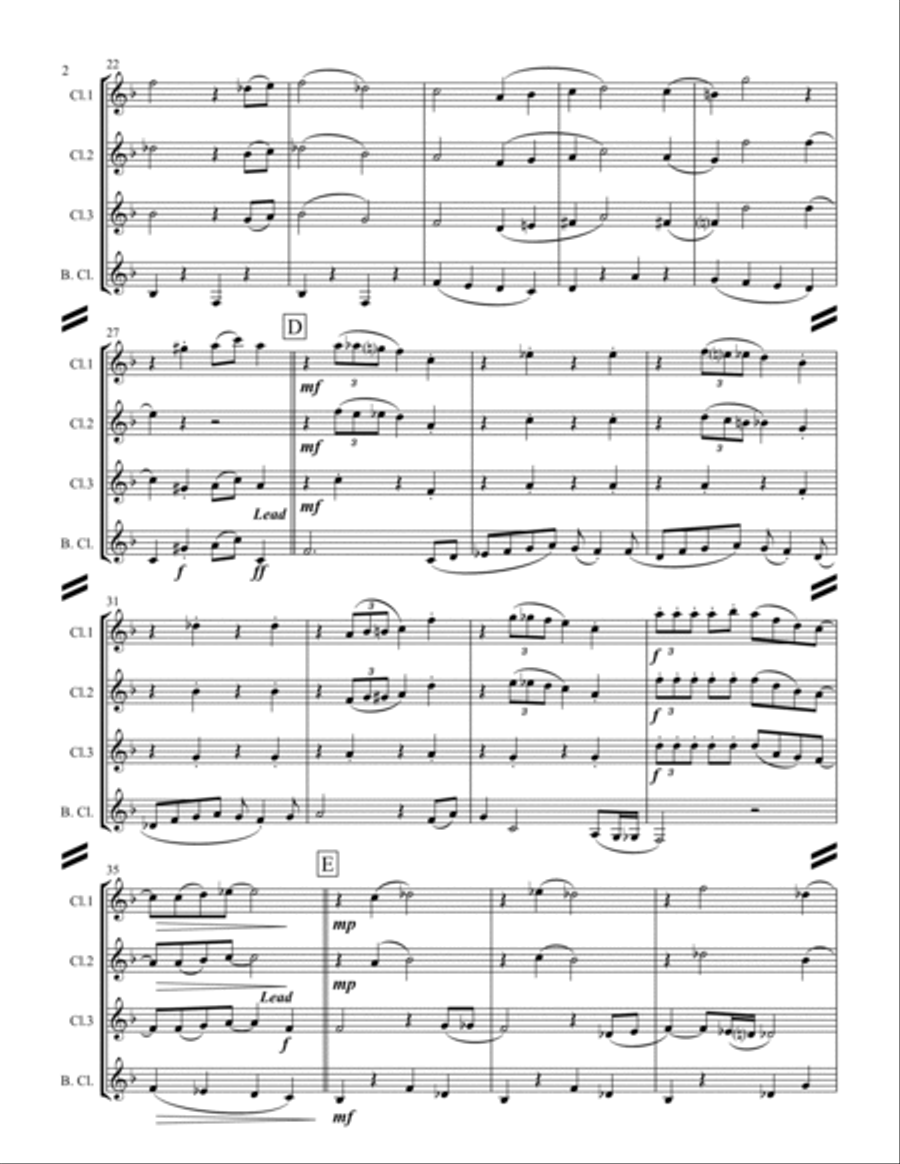 Tonight You Belong to Me (for Clarinet Quartet) Clarinet Quartet scores gallery preview page 3