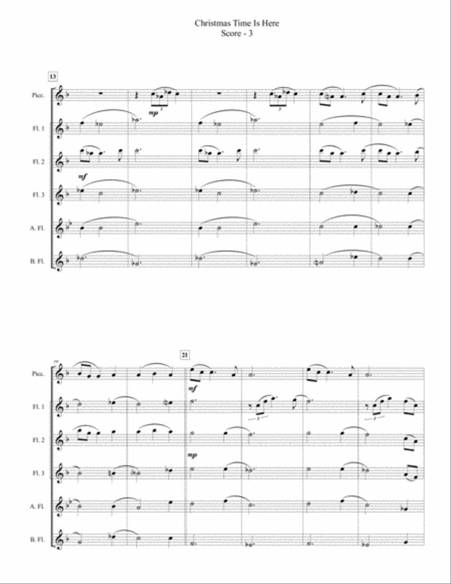 Christmas Time Is Here Christmas Time Is Here Flute Choir scores gallery preview page 3