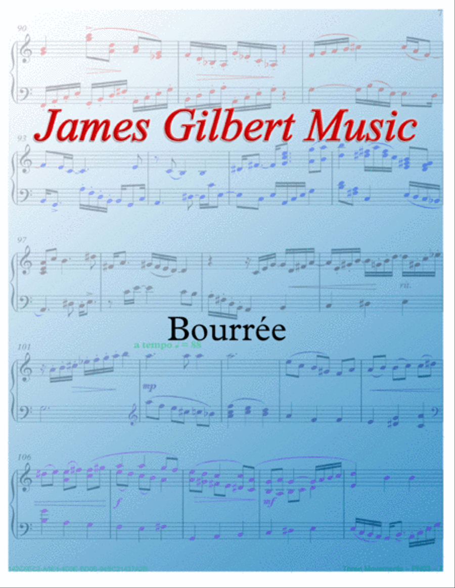 Bourree (Handel) Piano Solo scores gallery preview page 1