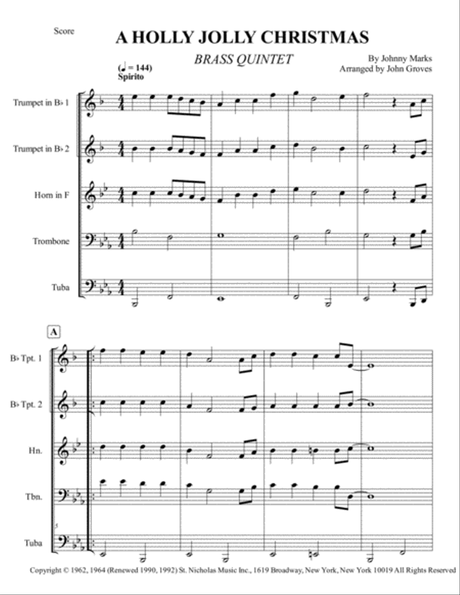 A Holly Jolly Christmas A Holly Jolly Christmas Brass Ensemble scores gallery preview page 2