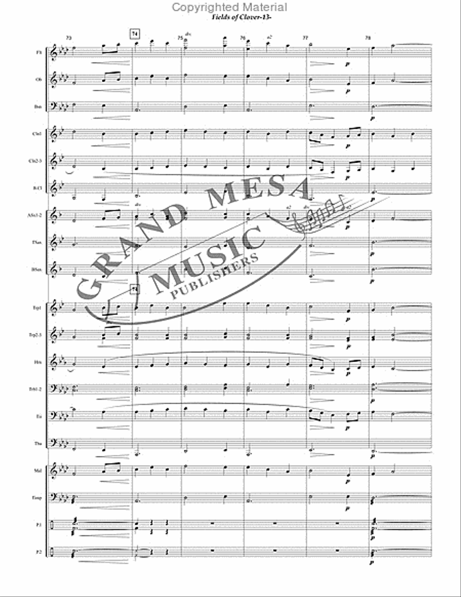 Fields of Clover Concert Band scores gallery preview page 14