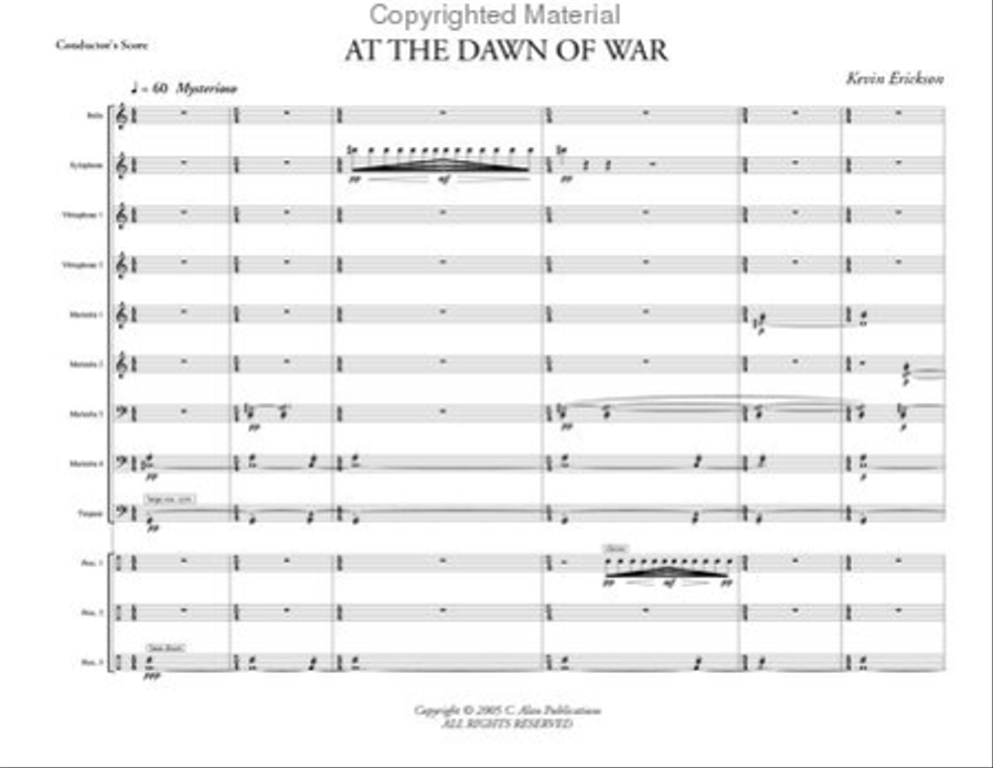 At the Dawn of War Percussion Ensemble scores gallery preview page 2