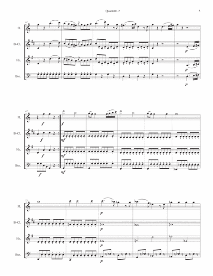 Cambini Quartet 2 for wind quartet Small Ensemble scores gallery preview page 5