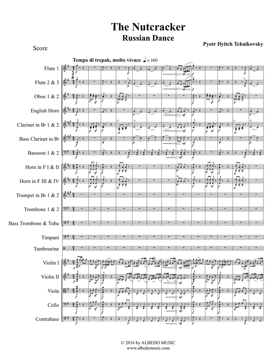 Russian Dance Trepak from The Nutcracker for Full Orchestra Full Orchestra scores gallery preview page 1