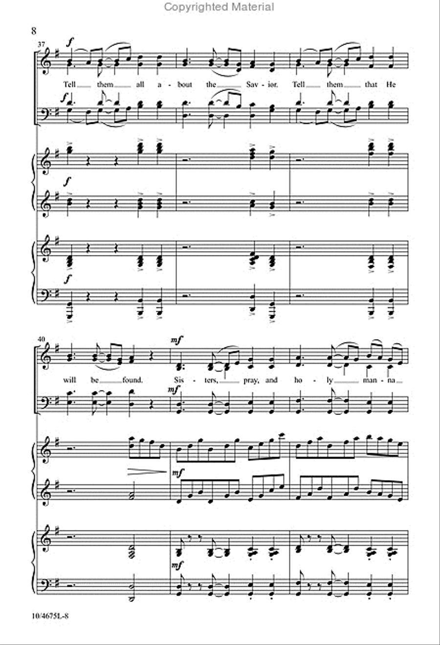 Brethren, We Have Met to Worship 4-Part scores gallery preview page 8