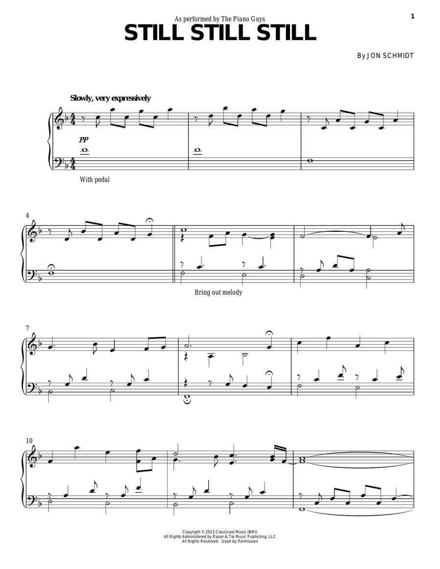 Still Still Still Piano Solo scores gallery preview page 1
