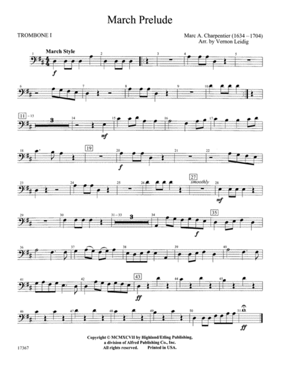 March Prelude: 1st Trombone