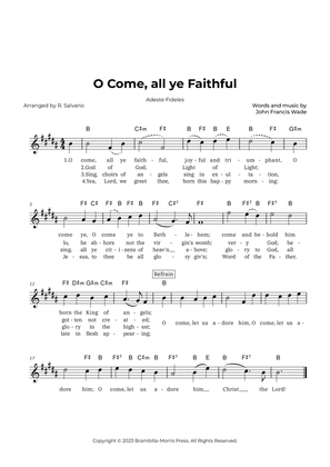 O Come, all ye Faithful - Adeste Fideles (Key of B Major)