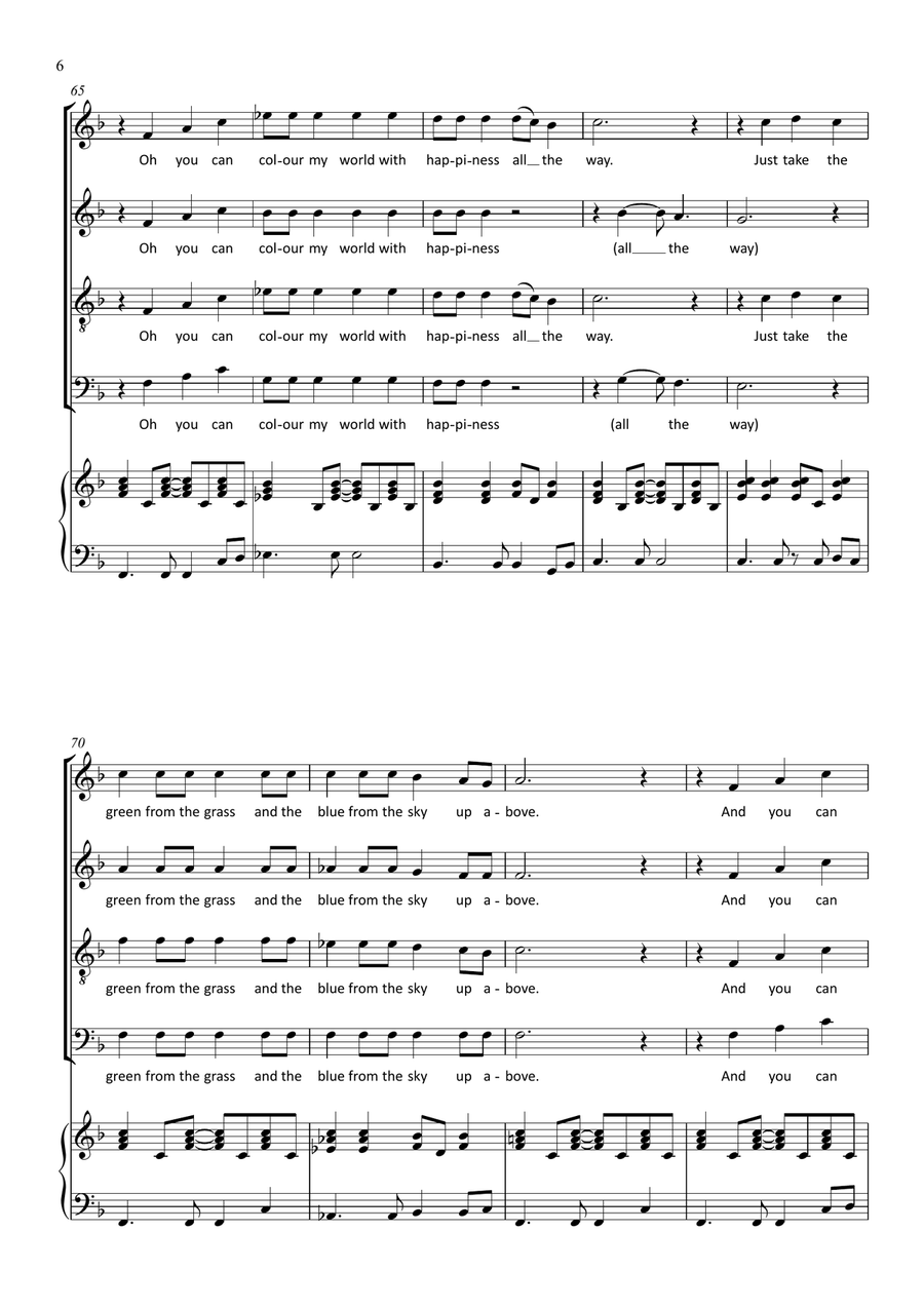 Color My World 4-Part scores gallery preview page 6