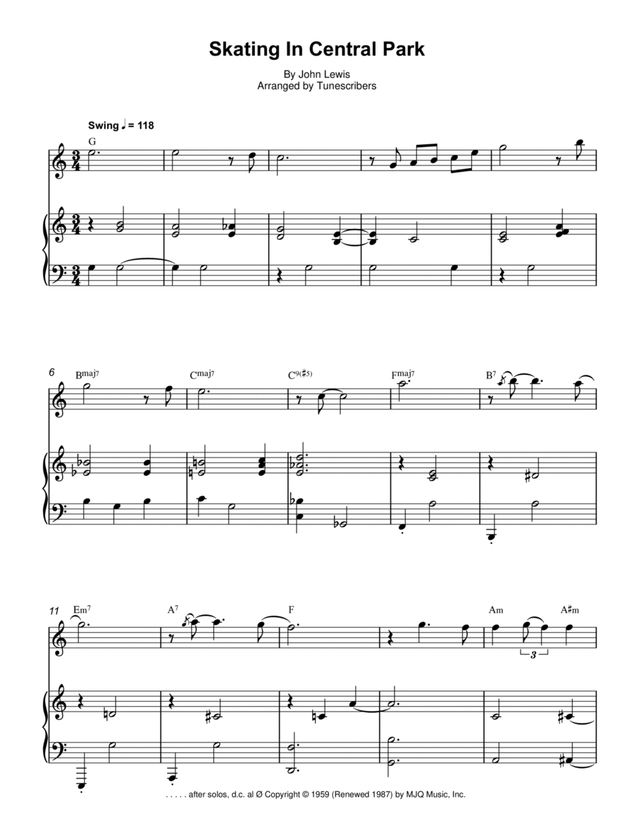 Skating In Central Park Acoustic Guitar scores gallery preview page 1