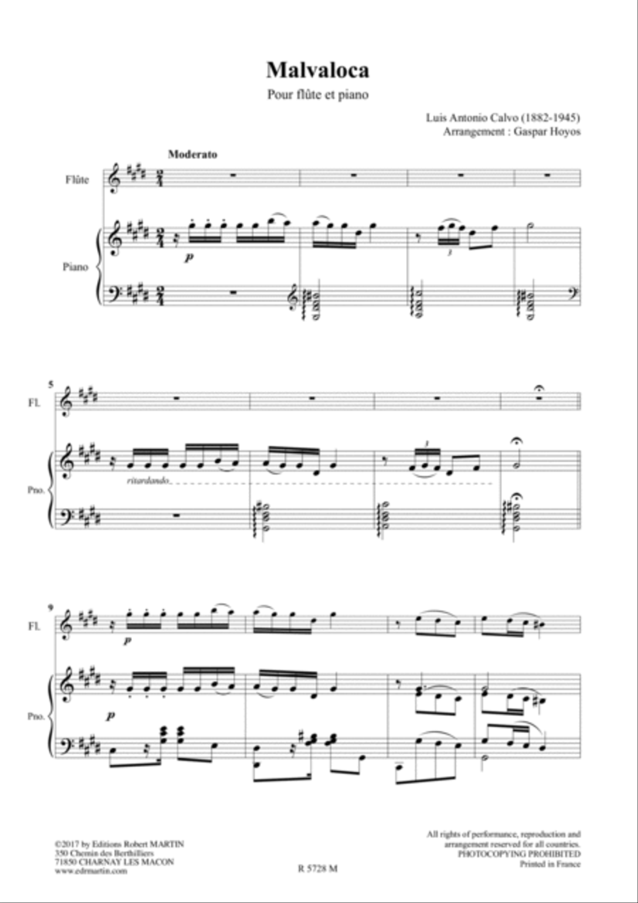 Malvaloca Piano Accompaniment scores gallery preview page 2