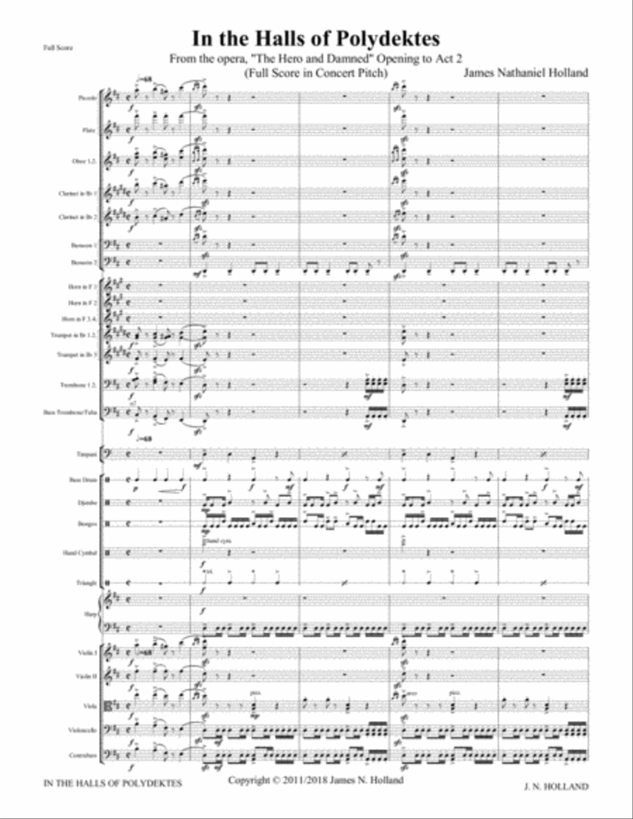 In the Halls of Polydektes from the Hero and the Damned opera for Orchestra Full Orchestra scores gallery preview page 5