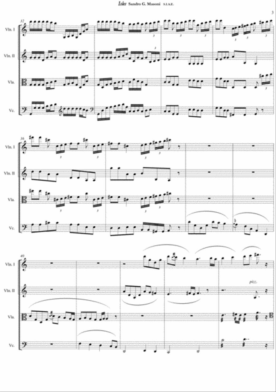 Isles (score) String Quartet scores gallery preview page 3