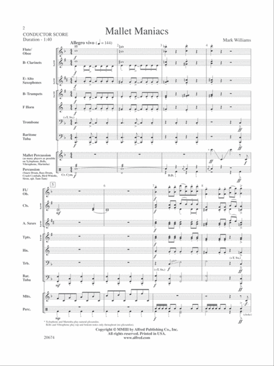 Mallet Maniacs: Score Concert Band scores gallery preview page 2