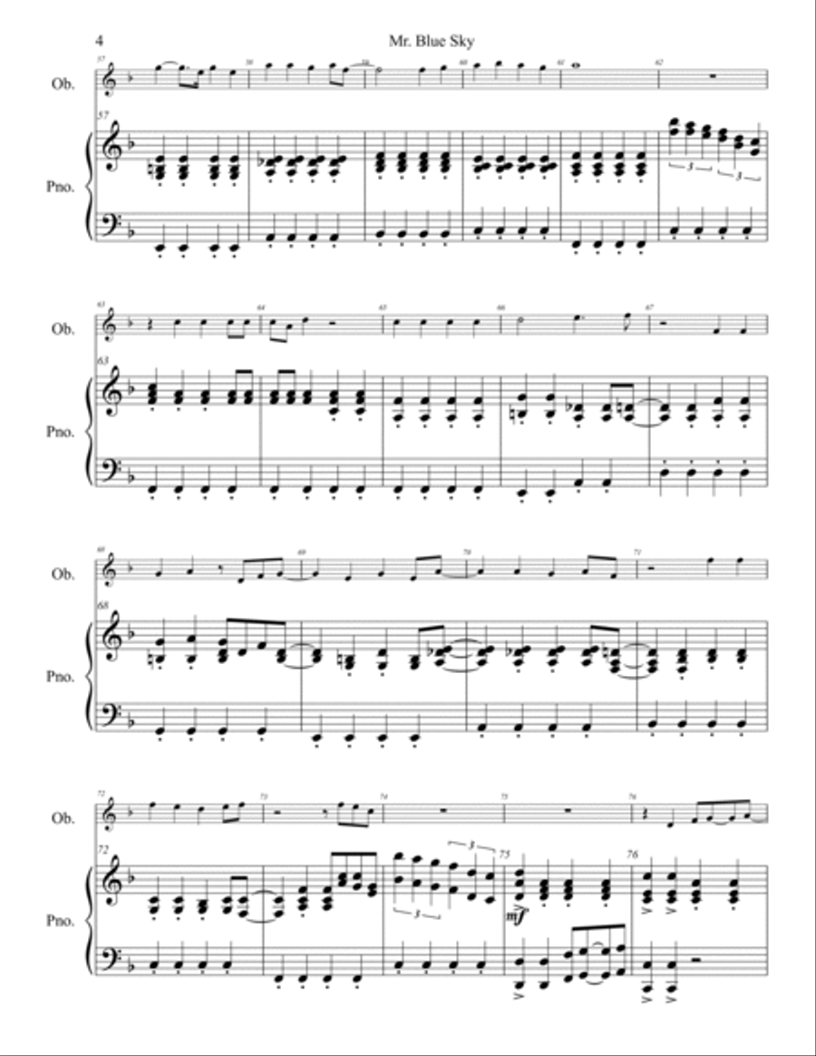 Mr. Blue Sky Piano scores gallery preview page 5