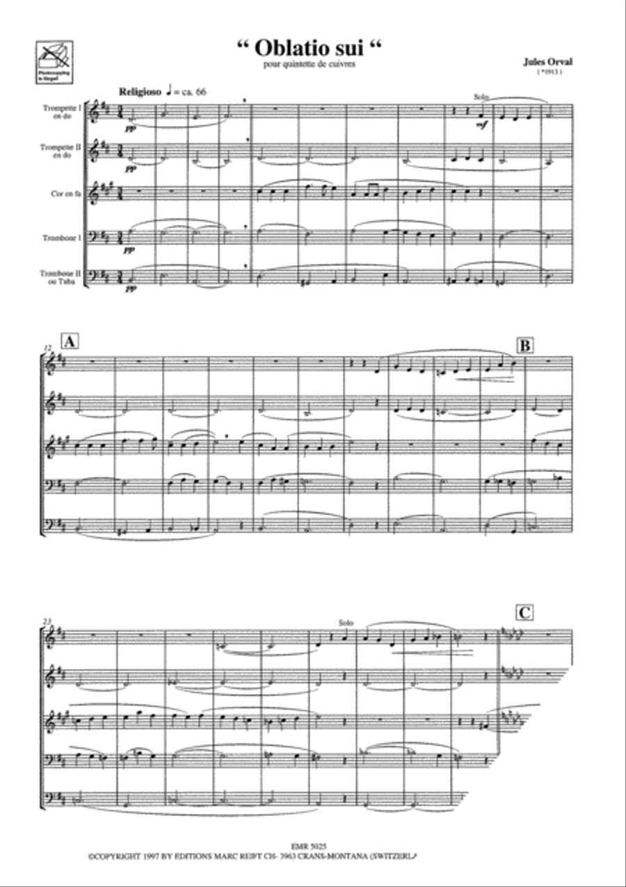 Oblatio Sui Oblatio Sui Brass Ensemble scores gallery preview page 6
