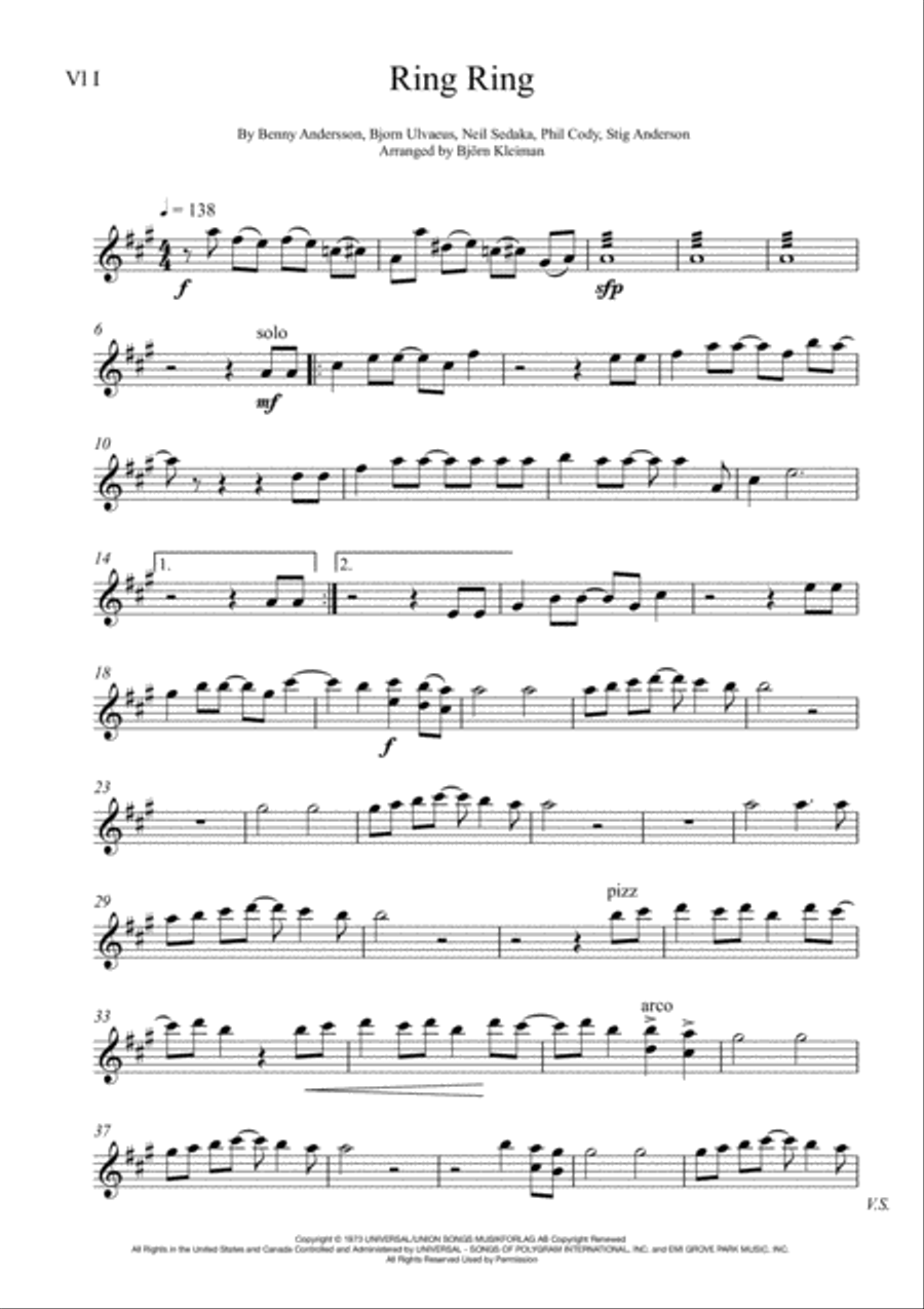 Ring, Ring String Quartet scores gallery preview page 5
