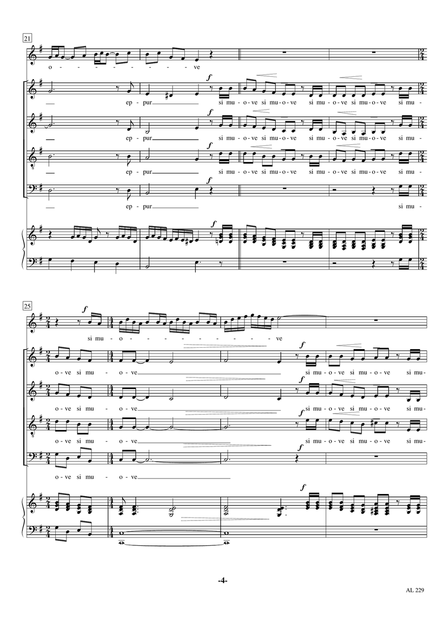 Eppur si muove SATB piano Soprano solo (and yet it moves) 4-Part scores gallery preview page 4