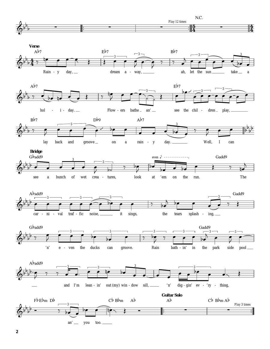 Rainy Day Dream Away Rainy Day Dream Away Easy Guitar scores gallery preview page 2