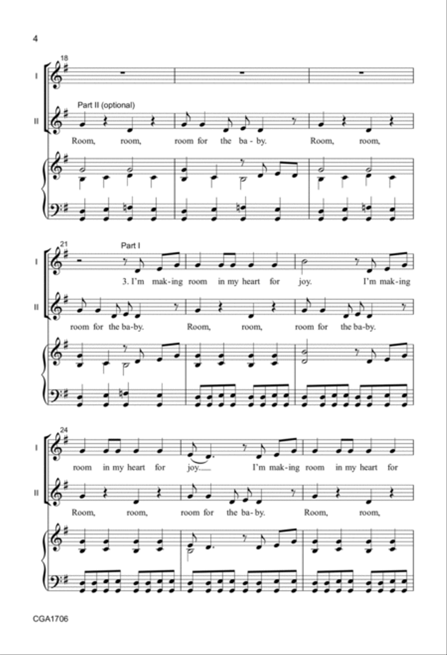 Room in My Heart - Unison/two-part Unison Choir scores gallery preview page 4