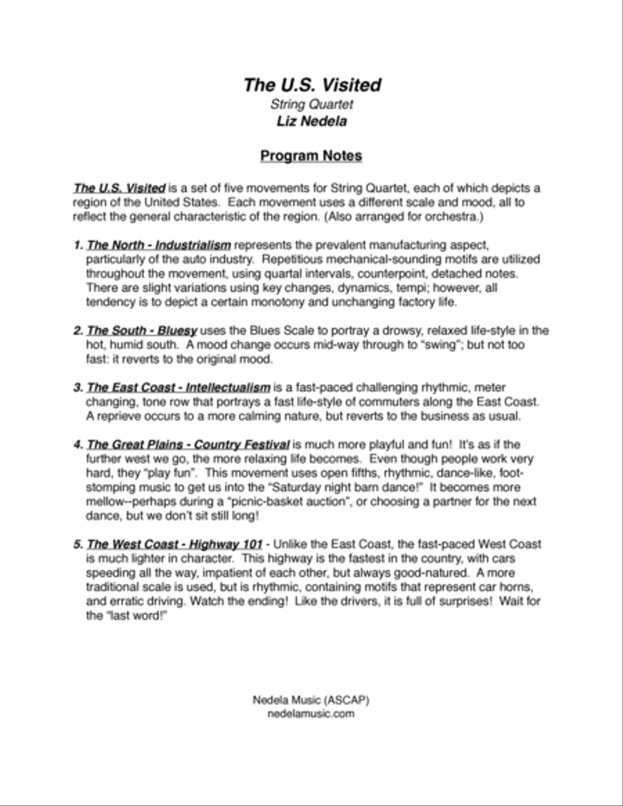 The U.S. Visited - String Quartet String Quartet scores gallery preview page 2