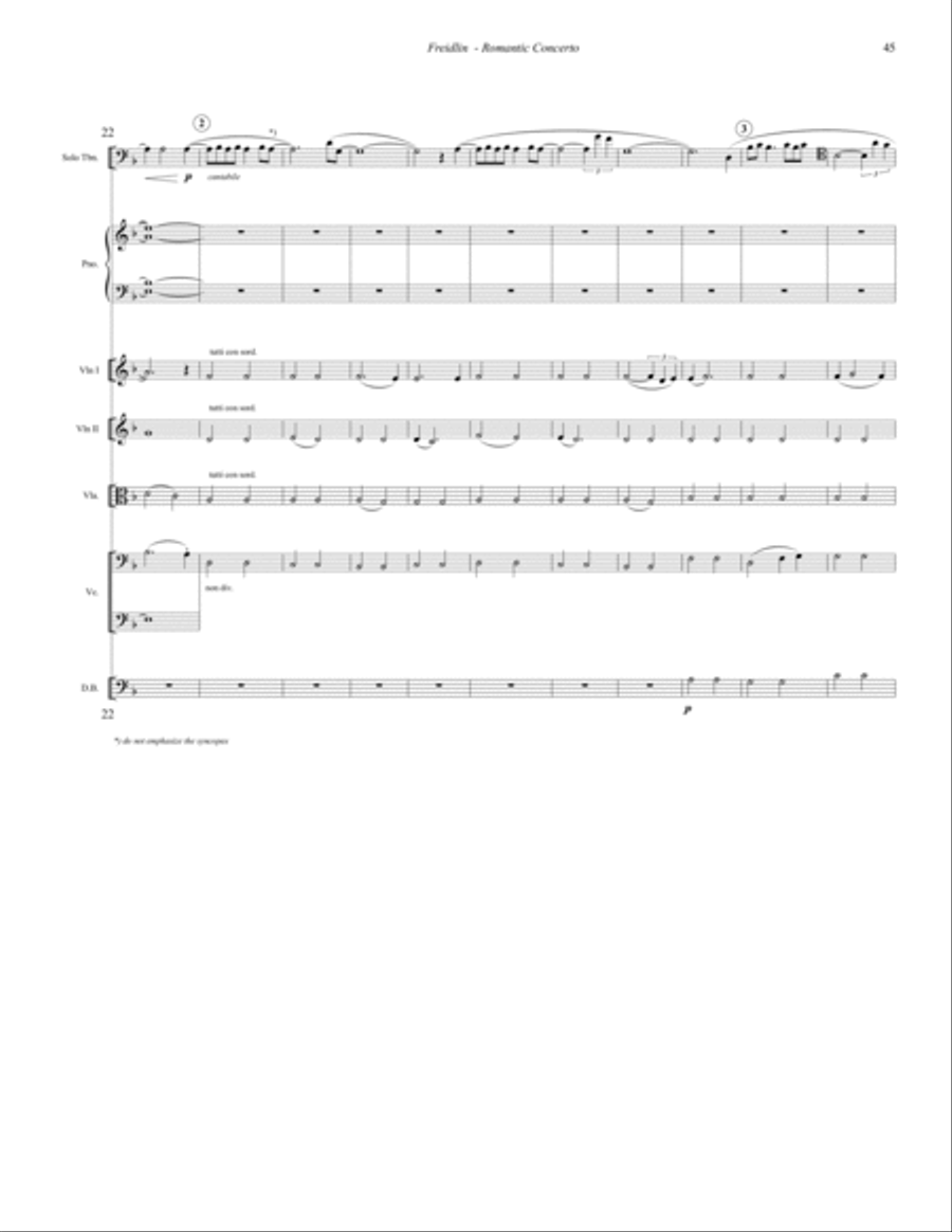 Romantic Concerto for Trombone and Orchestra Piano Accompaniment scores gallery preview page 11