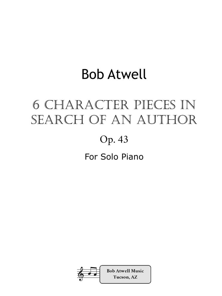 6 Character Pieces in Search of an Author Piano Solo scores gallery preview page 1