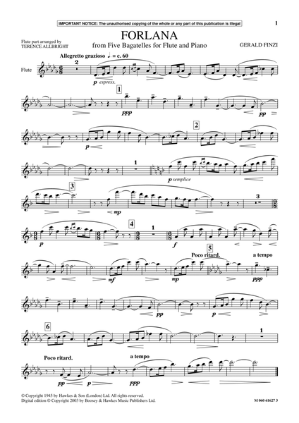 Forlana (from Five Bagatelles For Flute And Piano)