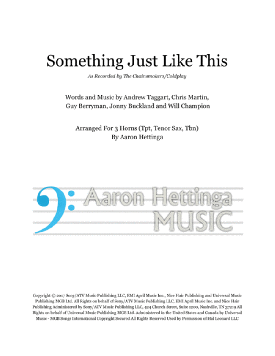 Something Just Like This Small Ensemble scores gallery preview page 1