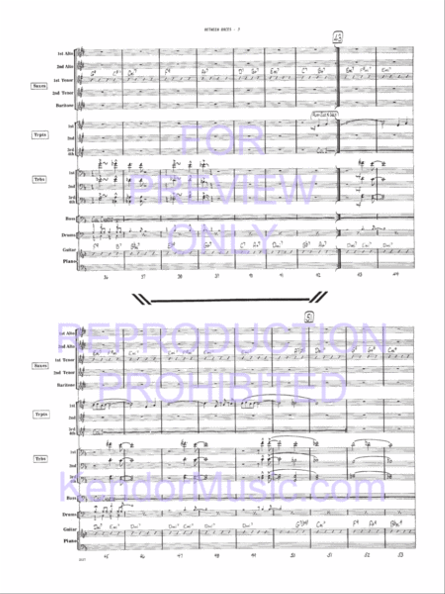 Between Races Jazz Ensemble scores gallery preview page 13