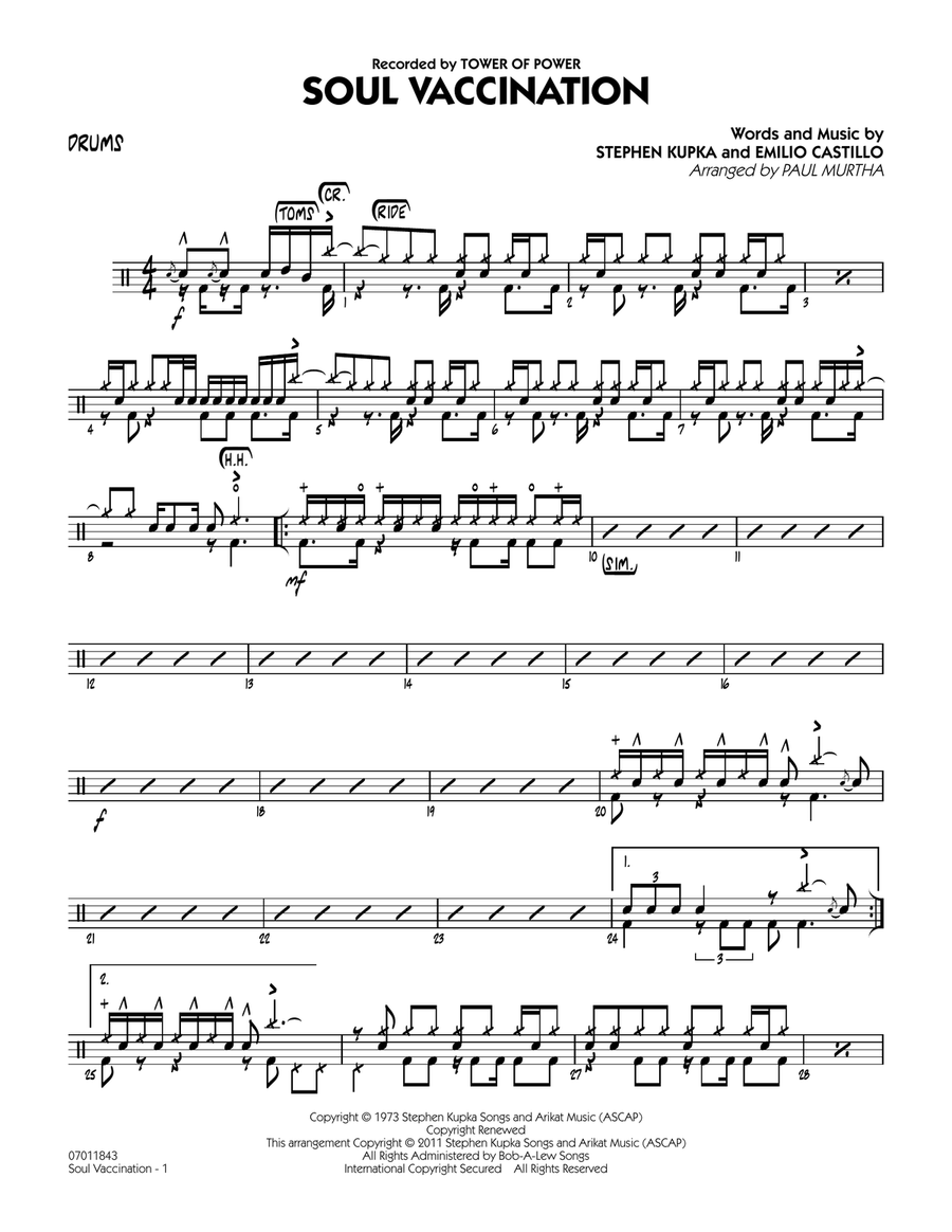 Soul Vaccination - Drums Soul Vaccination - Drums Jazz Ensemble scores gallery preview page 1