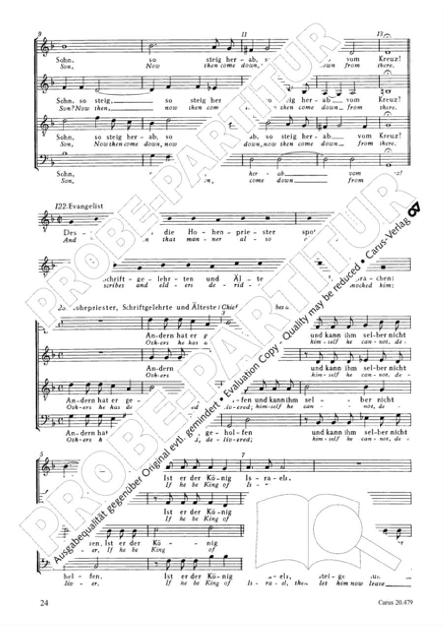 St. Matthew Passion (Matthaus-Passion) 4-Part scores gallery preview page 31